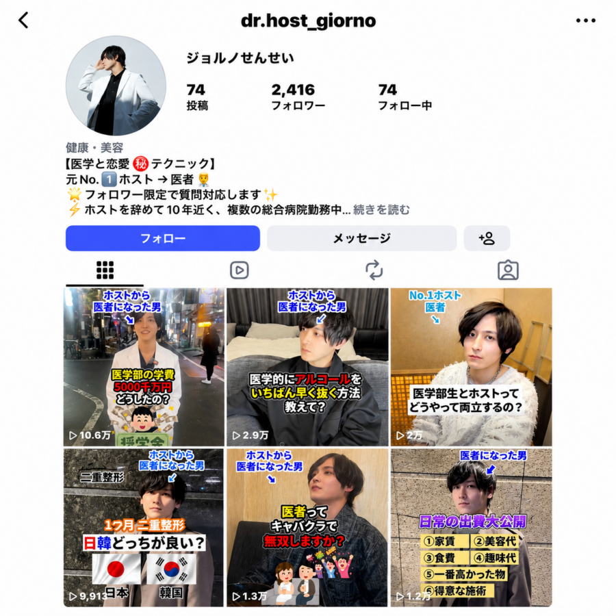 美容外科医アカウントで累計150万回再生を突破